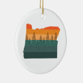 Oregon Tree Silhouette Keramik Ornament (Rechts)