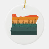 Oregon Tree Silhouette Keramik Ornament (Vorne)