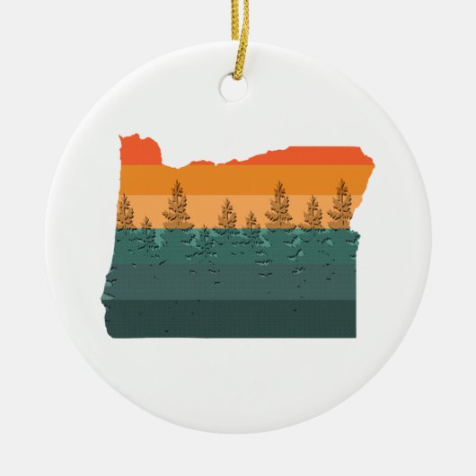 Oregon Tree Silhouette Keramik Ornament (Vorne)
