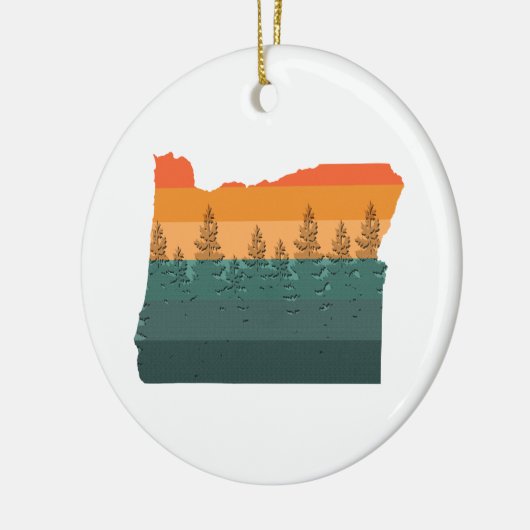 Oregon Tree Silhouette Keramik Ornament (Links)