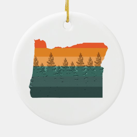 Oregon Tree Silhouette Keramik Ornament (Hinten)