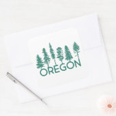 Oregon Trees Quadratischer Aufkleber (Umschlag)