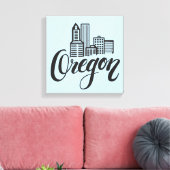 Oregon Typografie Design Leinwanddruck (Insitu (Wohnzimmer))