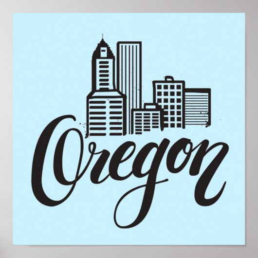 Oregon Typografie Design Poster (Vorne)