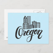 Oregon Typografie Design Postkarte (Vorne/Hinten)