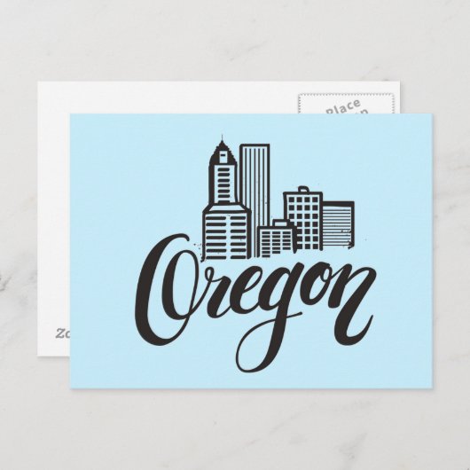 Oregon Typografie Design Postkarte (Vorne/Hinten)