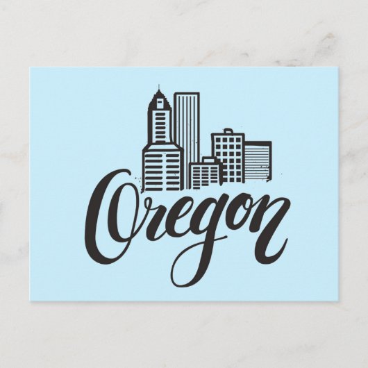 Oregon Typografie Design Postkarte (Vorderseite)