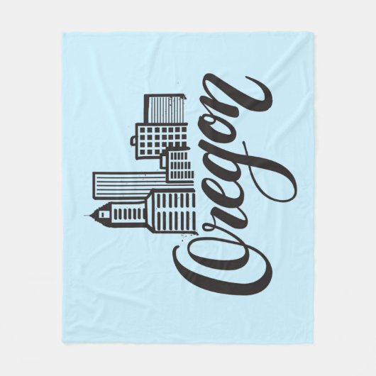 Oregon-Typografie-Entwurf Fleecedecke (Vorderseite)