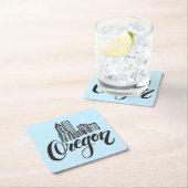 Oregon Typografie Rechteckiger Pappuntersetzer (Vor Ort)