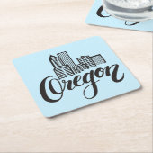 Oregon Typografie Rechteckiger Pappuntersetzer (angewinkelt)