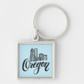 Oregon Typografie Schlüsselanhänger (Vorne)