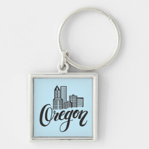 Oregon Typografie Schlüsselanhänger