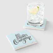 Oregon Typografie Steinuntersetzer (Seitenansicht)