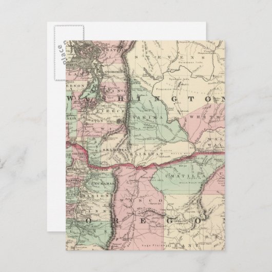 Oregon und Washington Postkarte (Vorne/Hinten)
