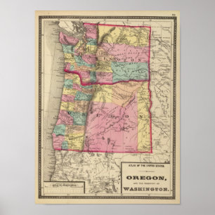 Oregon und Washington Territory Poster
