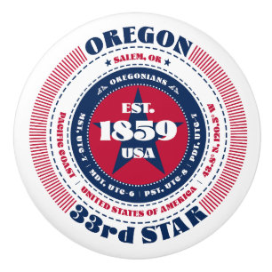 Oregon US Staat Red White Blue Typografy Keramikknauf