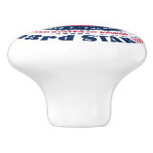 Oregon US Staat Red White Blue Typografy Keramikknauf (Seitenansicht)