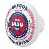 Oregon US Staat Red White Blue Typografy Keramikknauf (Rechts)