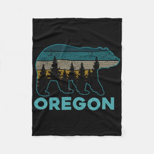 Oregon USA Grizzly Bär Souvenir Fleecedecke (Vorderseite)