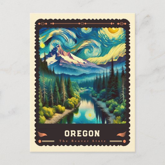 Oregon | Vincent Van Gogh Inspiriert Postkarte (Vorderseite)