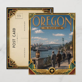 Oregon Vintage Art Deco Golden Age Postkarte