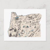 Oregon Vintage-Bildkarte Antique-Staatskarte Postkarte (Vorderseite)