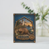 Oregon Vintage Reise Postkarte (Stehend Vorderseite)