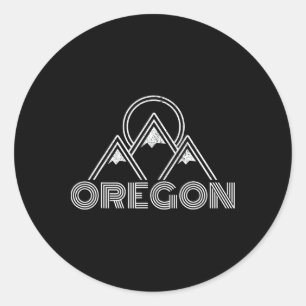 Oregon Vintage Retro Berge Natur Wandern Souvenir Runder Aufkleber