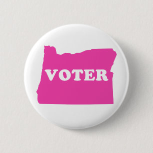 Oregon Voter - Ich stimme in Rosa Button