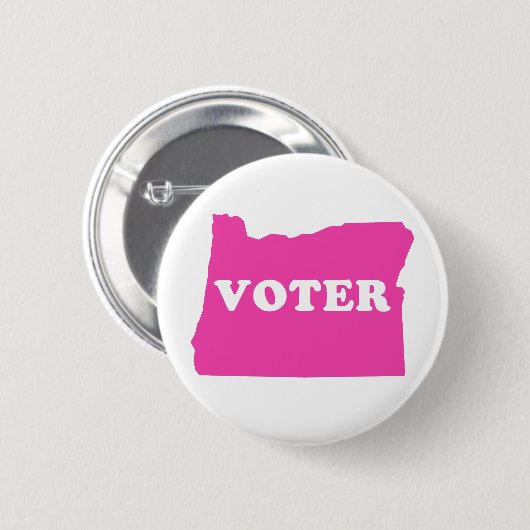 Oregon Voter - Ich stimme in Rosa Button (Vorne & Hinten)