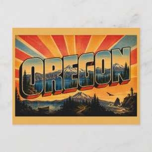 Oregon Vulkansee Cascade Wald Kunst Postkarte