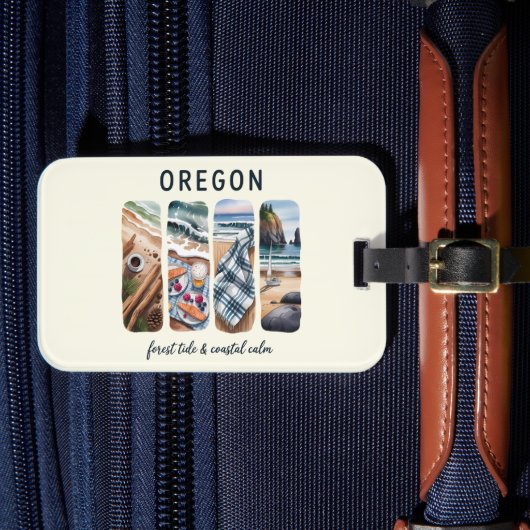 Oregon - Waldtide und Küstenstreifen Gepäckanhänger (Vorderseite Insitu 4)