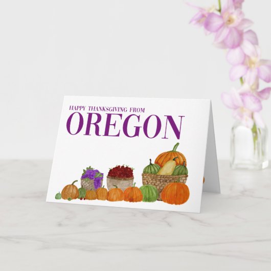 Oregon Watercolor Pumpkins Erntedank Card Karte (Orchidee)