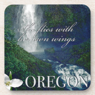 Oregon Waterfall Poster Getränkeuntersetzer