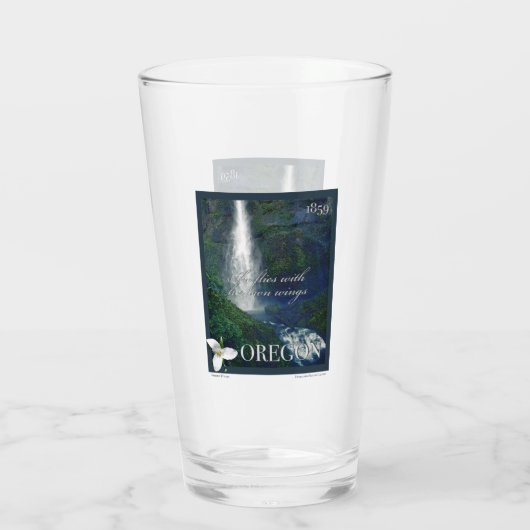 Oregon Waterfall Poster Glas (Rückseite)