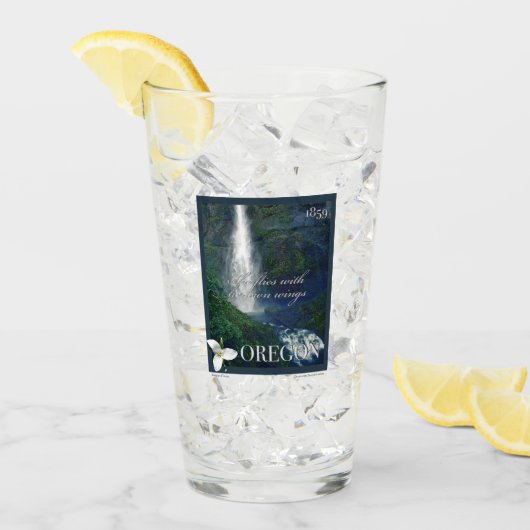 Oregon Waterfall Poster Glas (Vorderseite Ice)