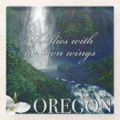 Oregon Waterfall Poster Glasuntersetzer (Vorderseite)