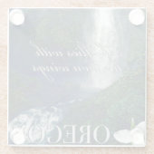 Oregon Waterfall Poster Glasuntersetzer (Rückseite)