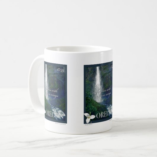 Oregon Waterfall Poster Kaffeetasse (Vorderseite Links)