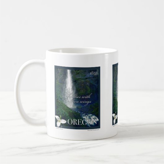 Oregon Waterfall Poster Kaffeetasse (Links)