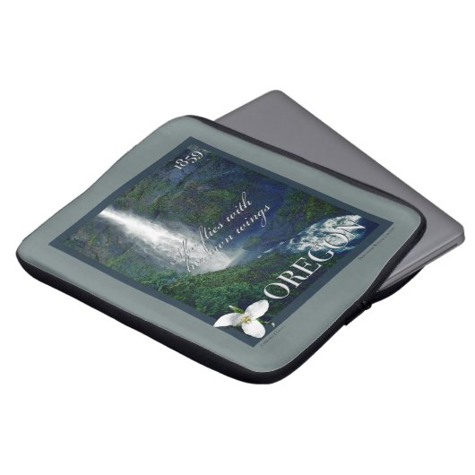 Oregon Waterfall Poster Laptopschutzhülle (Vorne Oben)