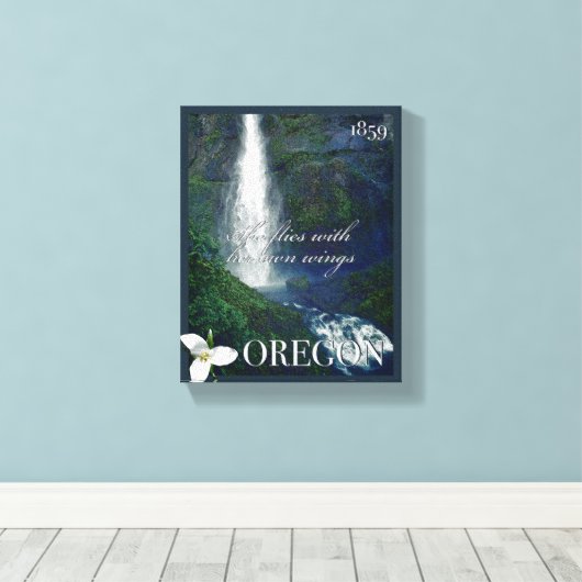 Oregon Waterfall Poster Leinwanddruck (Insitu (Holzboden))