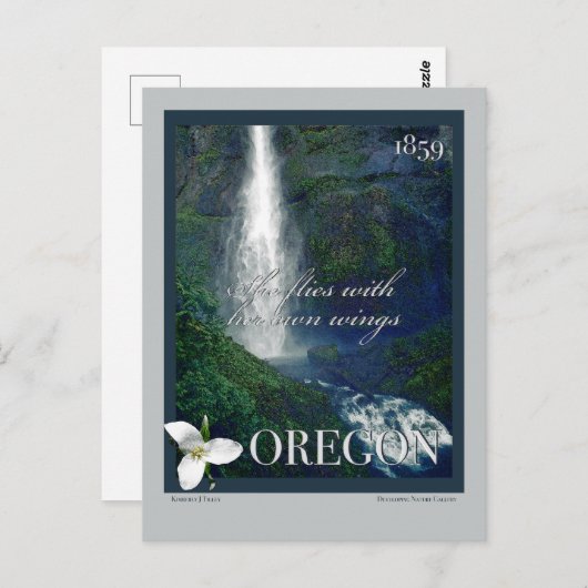 Oregon Waterfall Poster Postkarte (Vorne/Hinten)