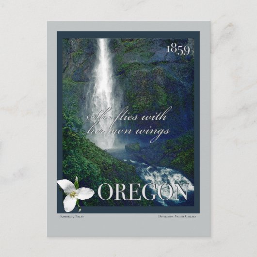 Oregon Waterfall Poster Postkarte (Vorderseite)