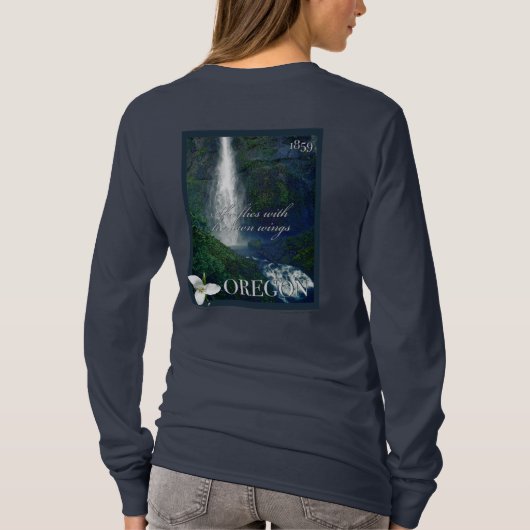 Oregon Waterfall Poster T-Shirt (Rückseite)