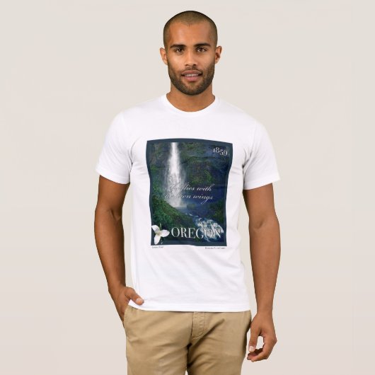 Oregon Waterfall Poster T-Shirt (Vorne ganz)