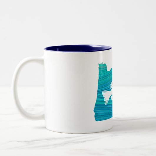 Oregon Wave Fishing Zweifarbige Tasse (Links)