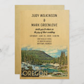 Oregon Wedding Einladung Vintage Natur (Vorne/Hinten)