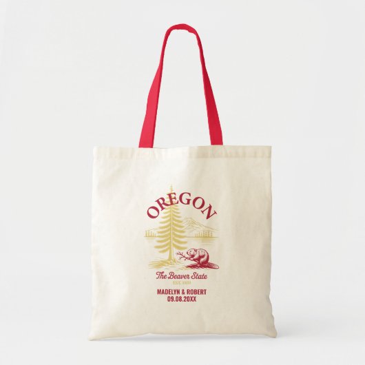 Oregon Wedding Welcome Bag, Staat Liebe Tragetasche (Vorne)