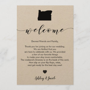 Oregon Wedding Welcome Letter & Itinerary Card Programm
